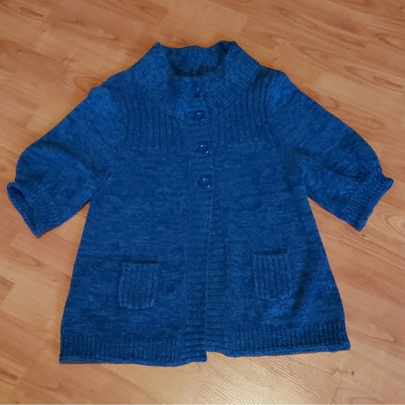Fashion Bug Sweaters Fashion Bug Blue Knit Cardigan Sweater Poshmark